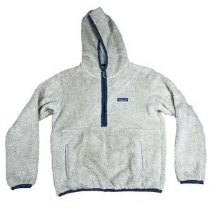 Patagonia Women's Los Gatos Hooded Fleece Pullover Sz Small Shroom Taupe EUC